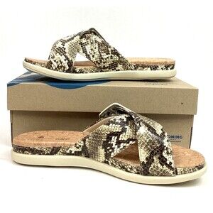 Clarks Step Juneshell-Women's Sz 8(M) Cloudsteppers-Faux Snakeksin Sandals-NIB!